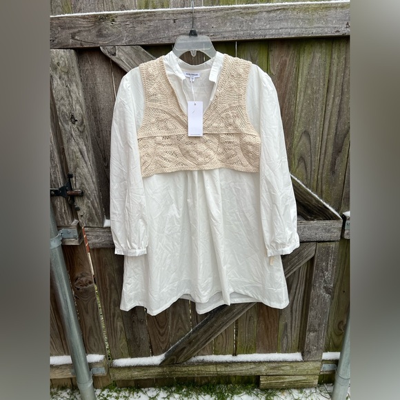 👗Annie wear white dress with crochet vest - Picture 4 of 13